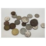 Assorted lot of foreign coins