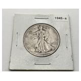 1945 S US walking liberty half dollar