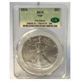 2024 US silver Eagle CAC MS 70