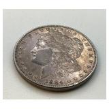 1884 US Morgan silver dollar