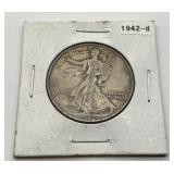 1942 D US walking liberty half dollar