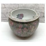 HUGE ASIAN FLOWER JARDINIERE 12X13