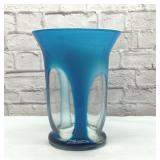 Hand blown Italian art glass cased vase
