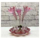 STRIKING VICTORIAN EPERGNE PETAL PINK OPALESCENT