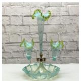 AMAZING VICTORIAN EPERGNE BABY BLUE OPALESCENT