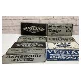 Car dealership name plates