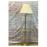 BRASS FLOOR LAMP with glass table