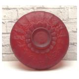 Fenton fruit and grape red glass bowl