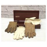 VTG gloves in leather box