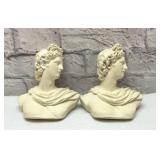 2 plaster busts of Apollo