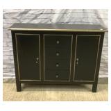 Black cabinet, gold trim