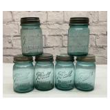 6 perfect Mason ball jars with lids
