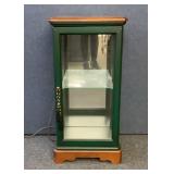 Green sm Lighted curio cabinet