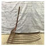 Antique Red hay rake