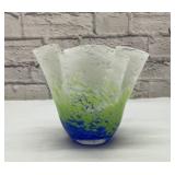 ART GLASS FLUTED VASE 6