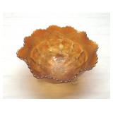 FENTON TWO FLOWERS CARNIVAL BOWL