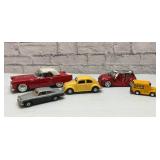 5 assorted diecast cars