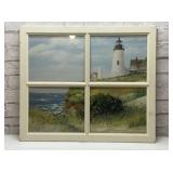 Window Framed Lighthouse Print