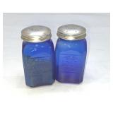 Cobalt blue glass salt, and pepper 4