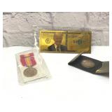 Trump1000000 gold note, military medal, Canada