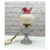 Stunning Victorian oil lamp cranberry ruffled