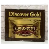 R J GOLD CHEWING TOBACCO METAL SIGN