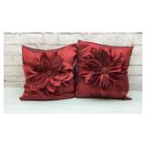 Burgundy, flower pillows 12