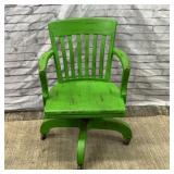 Antique oak desk chair repainted