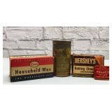 VTG ADVERTISING BOXES, TINS ESSO, HERSHEY