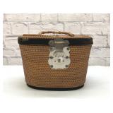 ANTIQUE WICKER BASKET FISH CLASP PURSE
