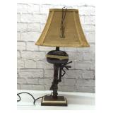 VTG motor boat lamp, burlap shade 24