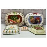 5 ceramic Jell-O molds wall decor