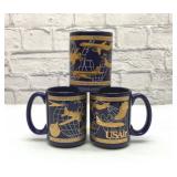 Piedmont Air, USAir coffee mugs 1994 set of 3