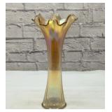 FENTON Marigold carnival glass swung vase