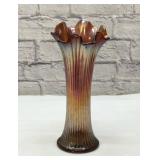 VTG Northwood, Carnival, amethyst rib swung vase