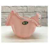 AUTHENTIC MURANO BLOWN GLASS PETAL PINK BOWL