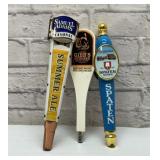 3 beer taps Sam Adams, Gibbs hundred, Spaten