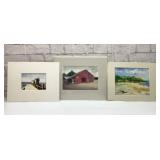 3 watercolor paintings