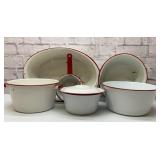 Red/white VTG enamelware 7PCS 17ï¿½ï¿½