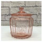Mayfair depression, glass biscuit jar, pink 6ï¿½ï¿½