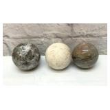 3 quartz, crystal spheres