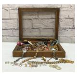 VTG jewelry box with costume bracelets