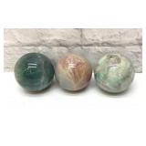 3 AGATE CRYSTAL SPHERES 2ï¿½ï¿½