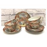 Moriage Asian tea, cups, and saucers