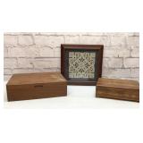 Framed 23d psalm, 2 decorative wooden boxes