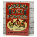 BARKERS LICE POWDER HEAVY GUAGE METAL SIGN