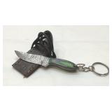 Custom made miniature hunting knife keychain