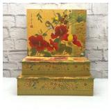 3 pretty Asian storage boxes