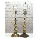 TWISTED BRASS LAMP PAIR