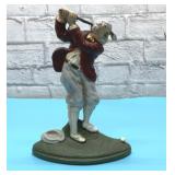 Cast iron golfer doorstop 10 inches